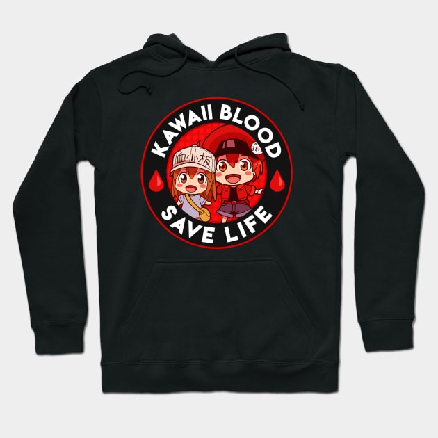 Kawaii Blood Cells Hoodie by gamergeek